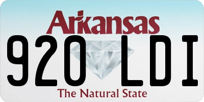 AR license plate 920LDI