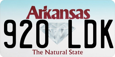 AR license plate 920LDK