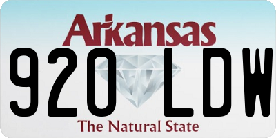 AR license plate 920LDW