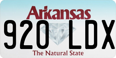 AR license plate 920LDX