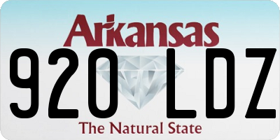 AR license plate 920LDZ