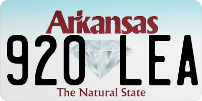 AR license plate 920LEA