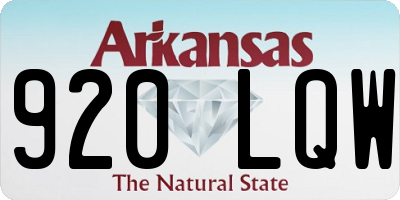 AR license plate 920LQW