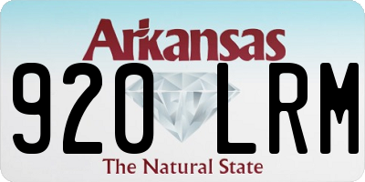 AR license plate 920LRM
