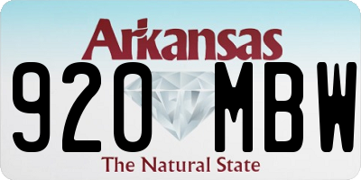 AR license plate 920MBW