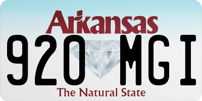 AR license plate 920MGI