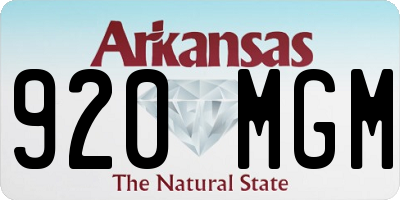 AR license plate 920MGM
