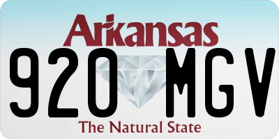 AR license plate 920MGV