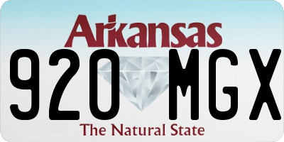 AR license plate 920MGX