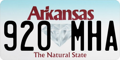 AR license plate 920MHA