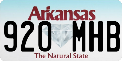 AR license plate 920MHB