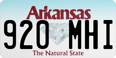 AR license plate 920MHI
