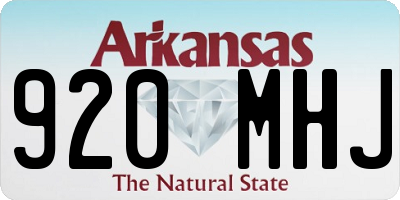 AR license plate 920MHJ