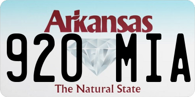 AR license plate 920MIA