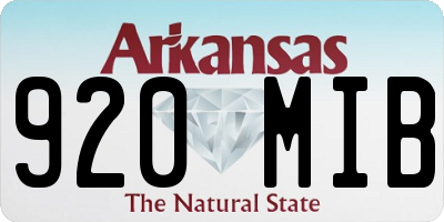 AR license plate 920MIB