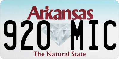 AR license plate 920MIC