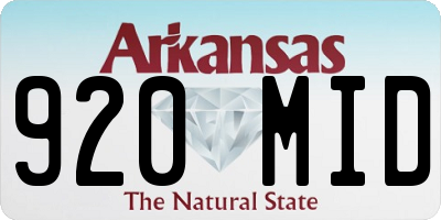 AR license plate 920MID