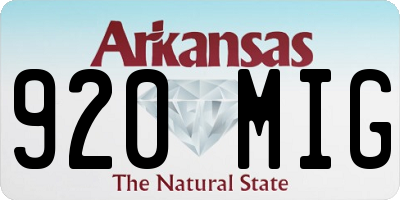AR license plate 920MIG
