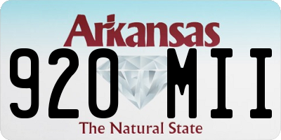 AR license plate 920MII