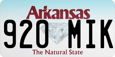 AR license plate 920MIK