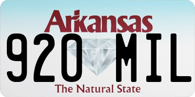AR license plate 920MIL