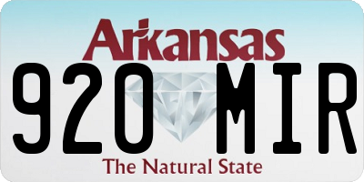 AR license plate 920MIR