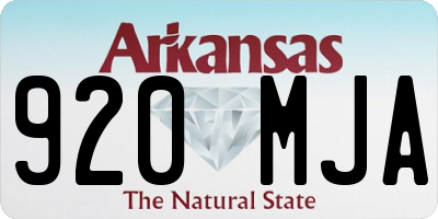 AR license plate 920MJA