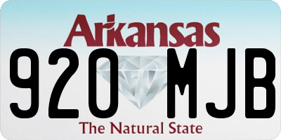 AR license plate 920MJB