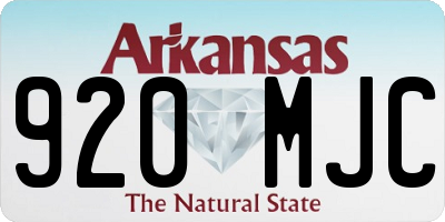 AR license plate 920MJC