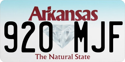 AR license plate 920MJF