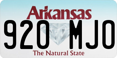 AR license plate 920MJO
