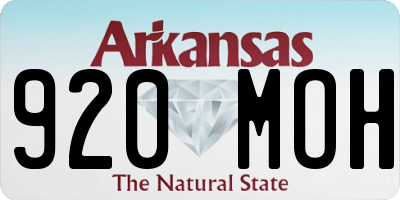 AR license plate 920MOH