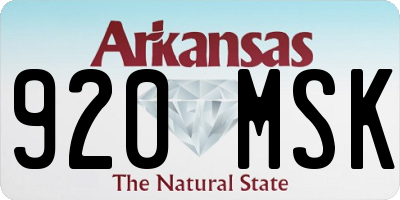 AR license plate 920MSK