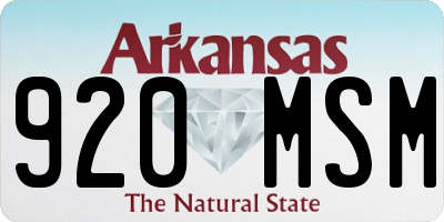 AR license plate 920MSM
