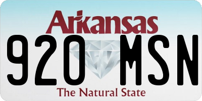 AR license plate 920MSN