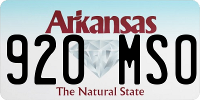 AR license plate 920MSO