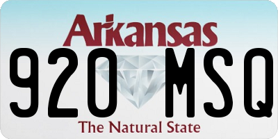 AR license plate 920MSQ
