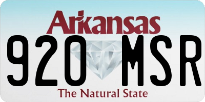 AR license plate 920MSR
