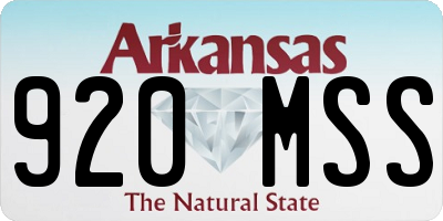 AR license plate 920MSS