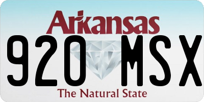 AR license plate 920MSX