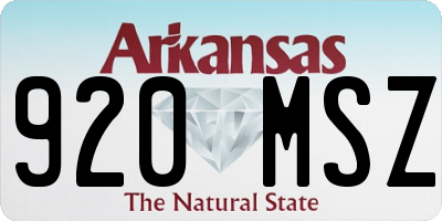 AR license plate 920MSZ