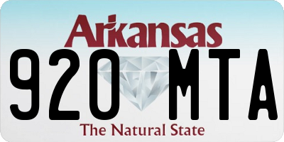 AR license plate 920MTA