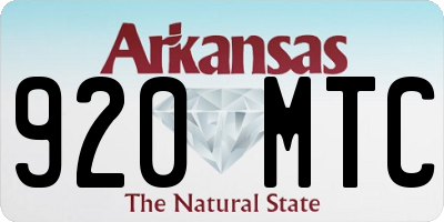 AR license plate 920MTC