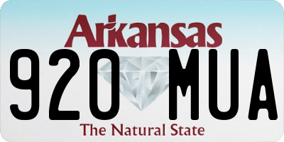 AR license plate 920MUA