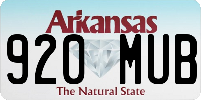 AR license plate 920MUB