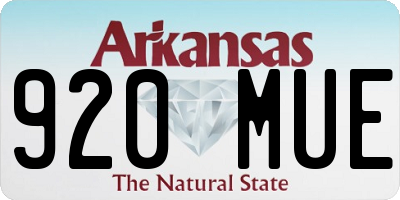 AR license plate 920MUE