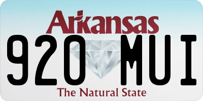 AR license plate 920MUI