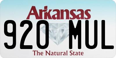 AR license plate 920MUL