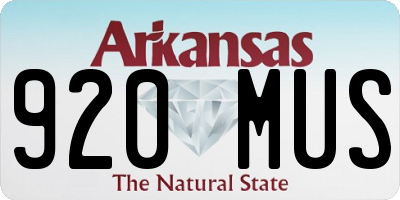 AR license plate 920MUS