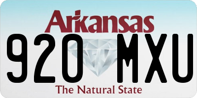 AR license plate 920MXU